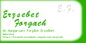 erzsebet forgach business card
