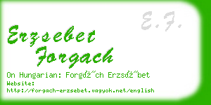 erzsebet forgach business card